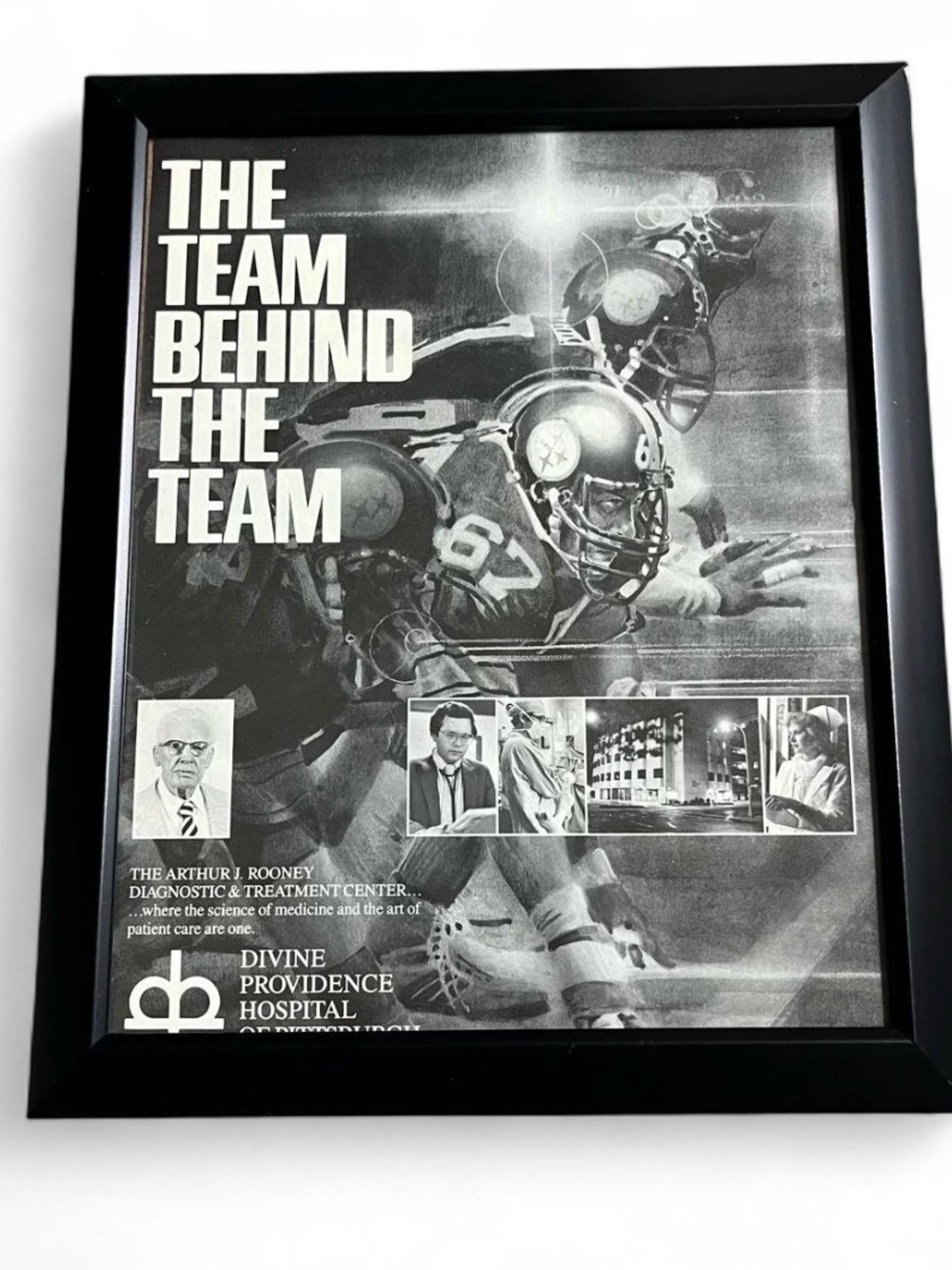 Vintage Pittsburgh Steelers Print Framed Size 8x10